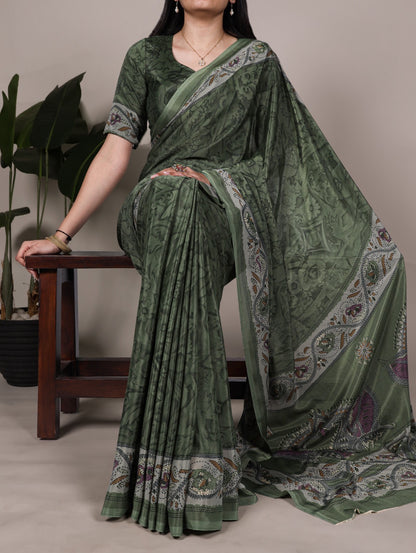 Crepe 5.5m Saree with Blouse