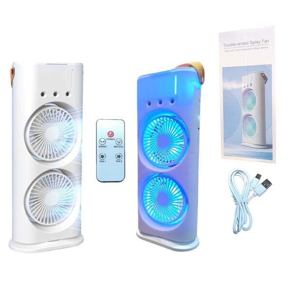 Double Ended Spray Fan, Desk Fan with Mist Spray