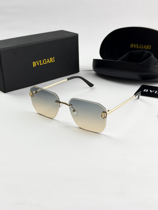 BVLGARI Gold Brown Rimless Sunglasses – Model 4137 (Luxury Edition)